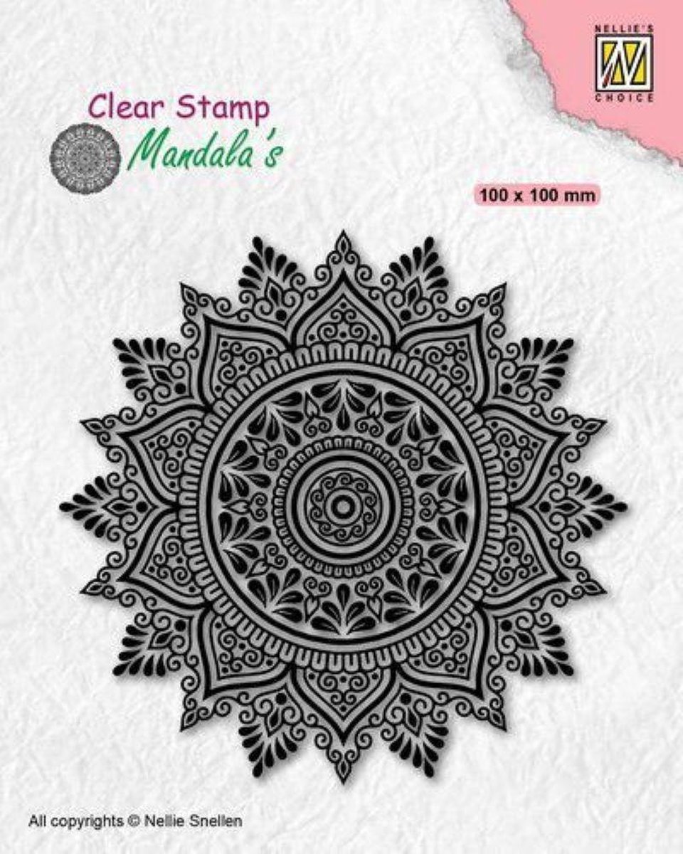 CSMAN008 Nellie Snellen clearstamp mandalas - sunflower 2 - stempel zonnebloem - mandala